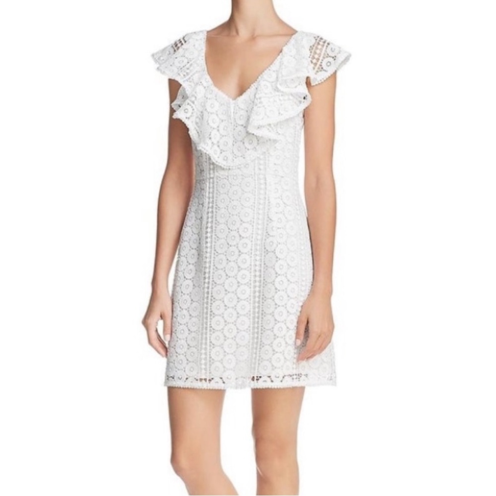 French Connection Massey White Lace Mini Dress, Size 0